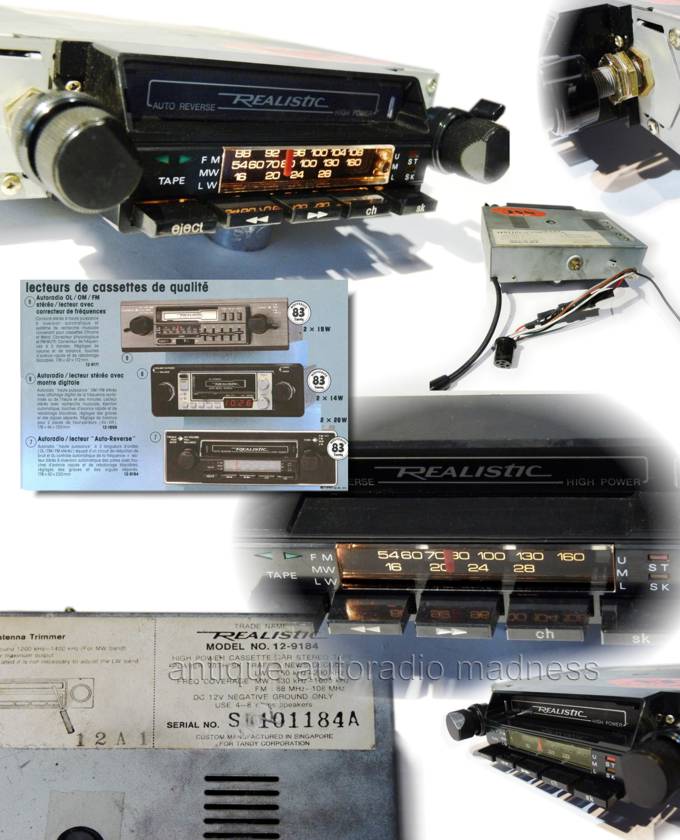 Autoradio cassette vintage Realistic type 12-9184 (1983)