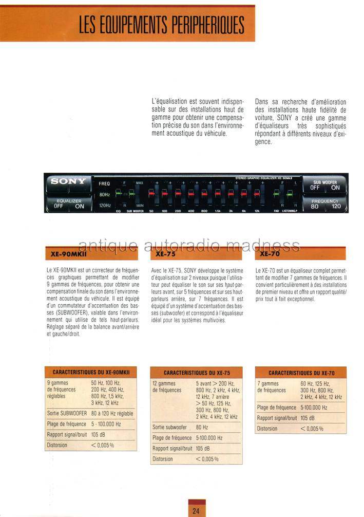 Oldschool SONY car stereo catalog - year 1990 (Belgium Fr) - p24