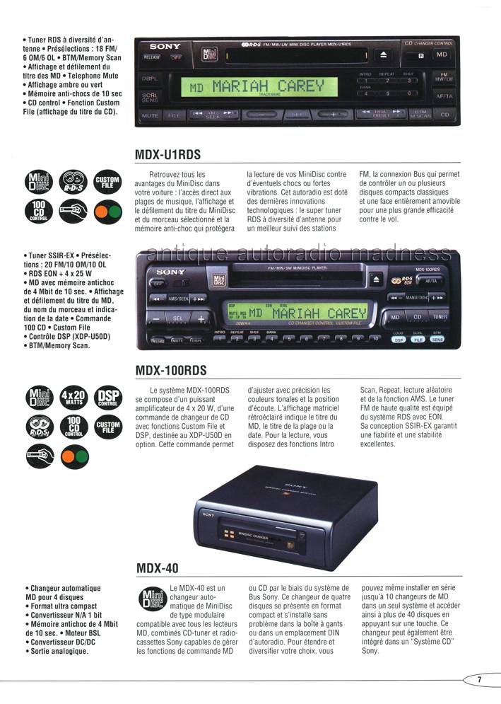 Ancien catalogue SONY car HiFi Stereo - year 1994 - Belgium (Fr) - 7