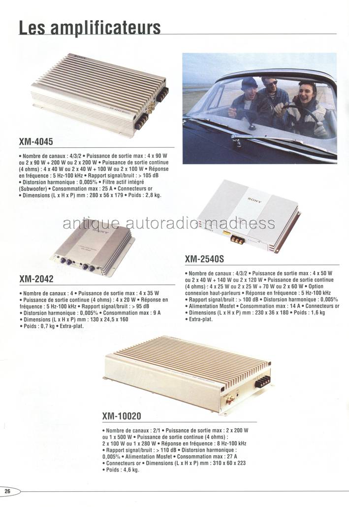Ancien catalogue SONY car HiFi Stereo - year 1994 - Belgium (Fr) - 26