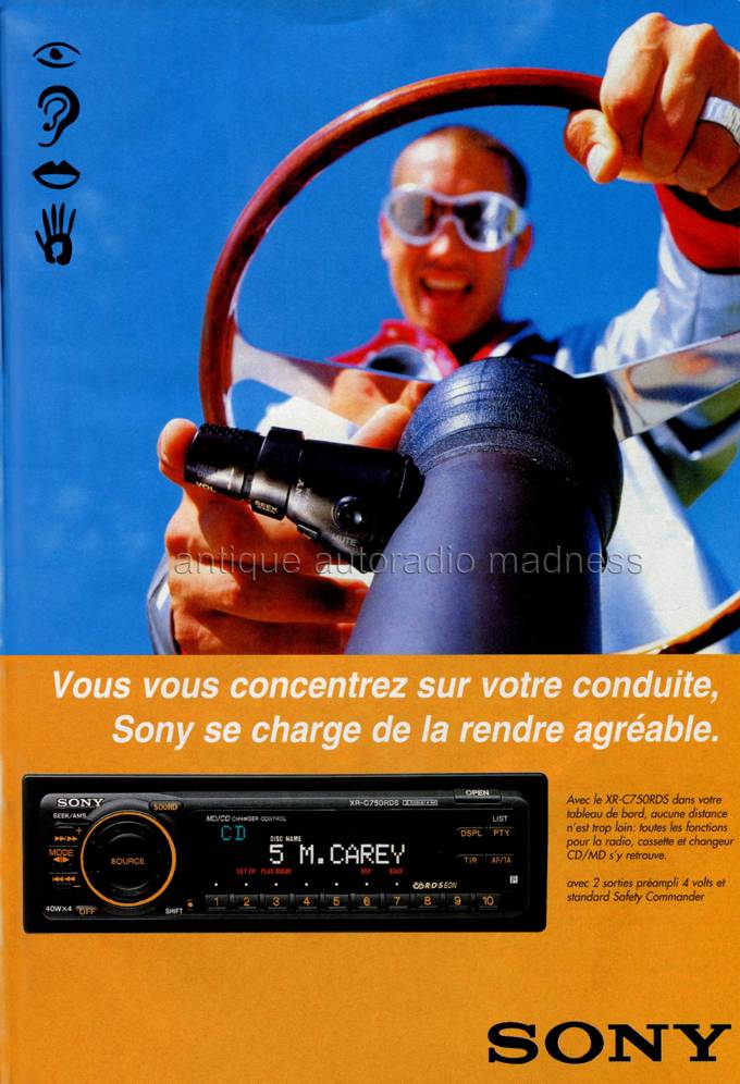 Publicit� vintage SONY car stereo mod�le XR-C750RDS