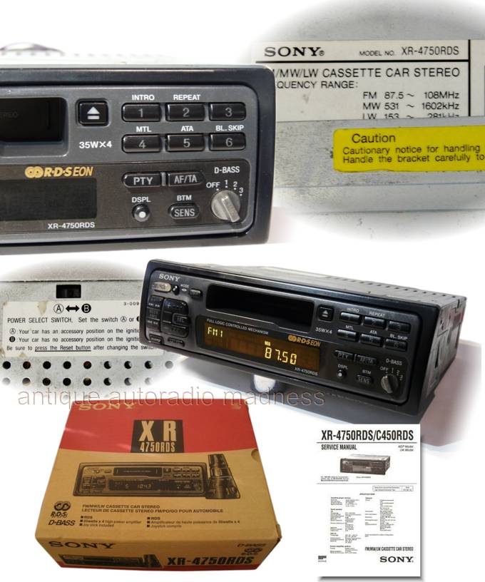 Autoradio vintage SONY type XR-4750RDS - ann�e 1997 - 2
