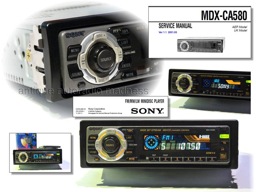 Vintage SONY MiniDisc car stereo model MDX-CA580 - year 2001 - 2