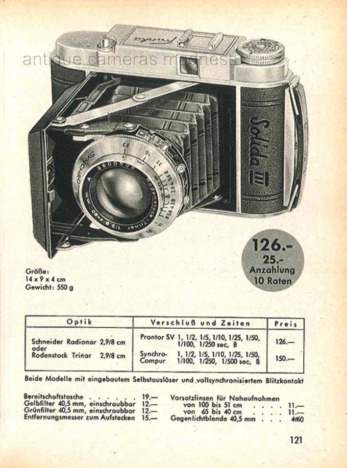 Vintage FRANKA SOLIDA III (1954) - Folding camera