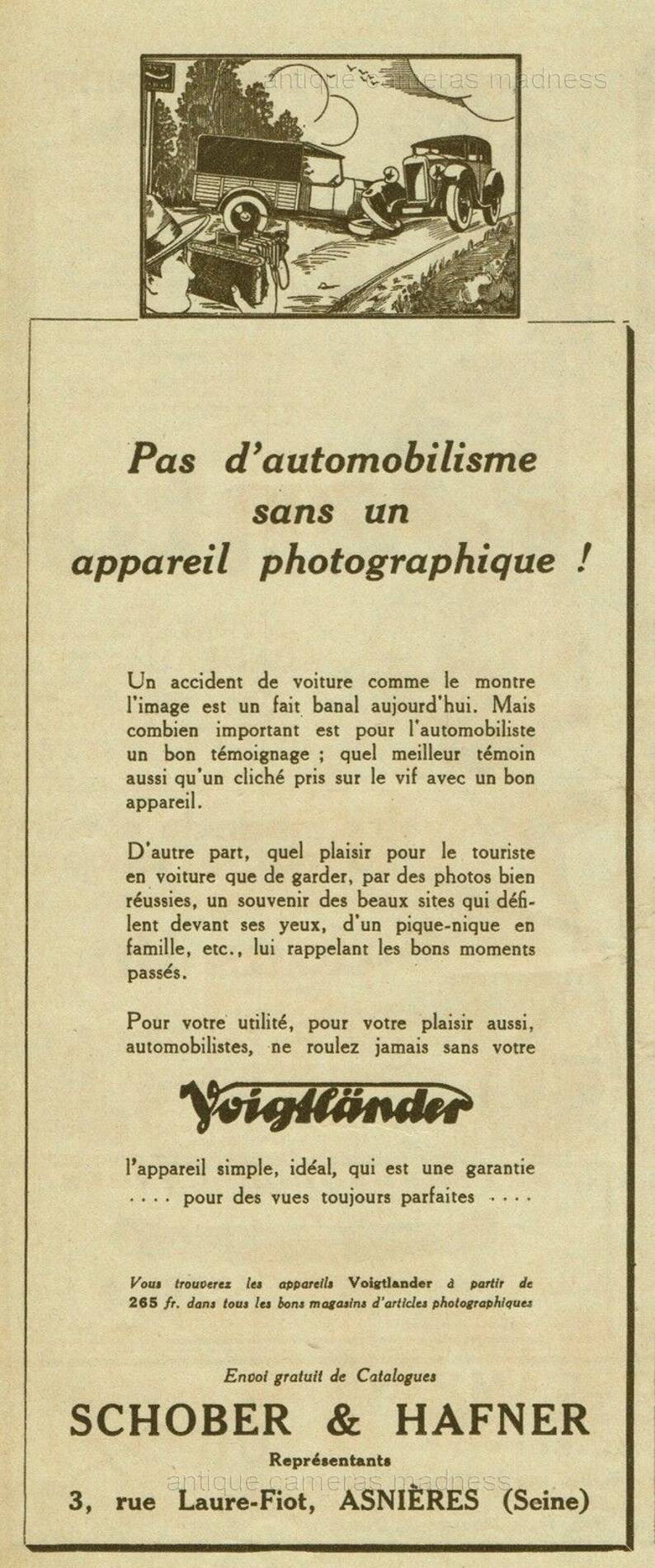 Publicité appareil photo ancien VOIGHTLANDER modèle Bessa - 1930 - 3