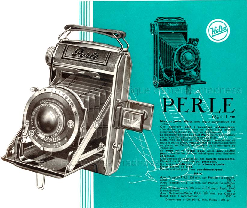 Publicité vintage WELTA folding camera modèle "Perle" - Catalogue WELTA de 1937