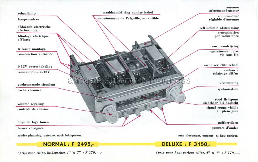 Publicité ancienne (1958) autoradio RADIOBELL (constructeur belge) - 2