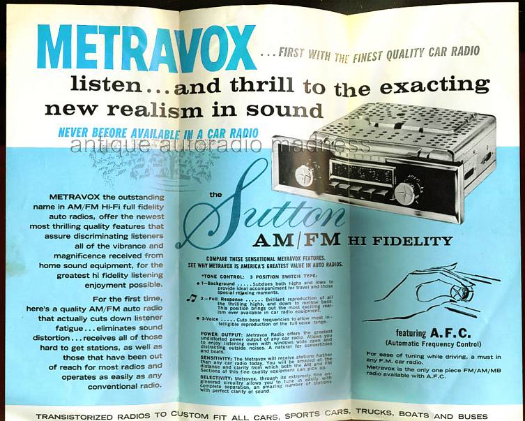 Oldschool car radio advertising (1961) - METRAVOX Hi-fidelity - Italy - 2