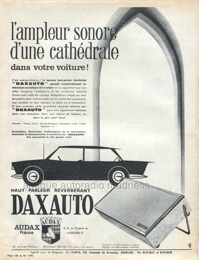Oldschool car radio advertising 1965 - DAXAUTO HP REVERB