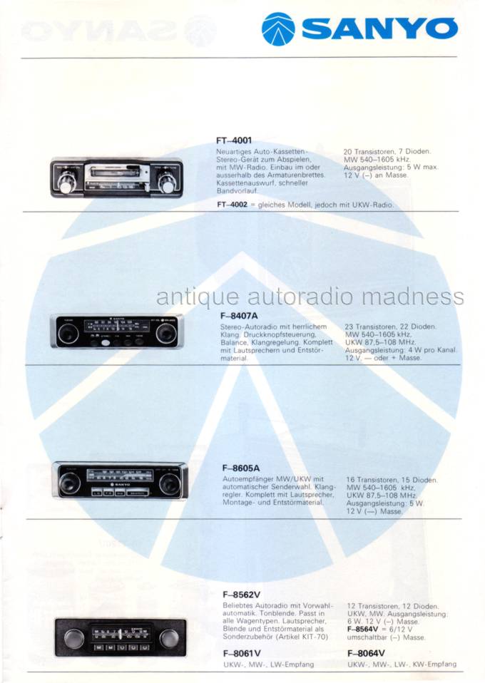 Vintage SANYO car radios catalog (1971-72) - 3