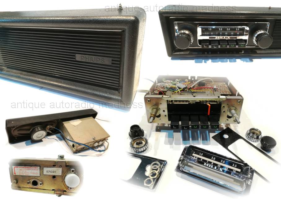 Autoradio vintage avec 5 présélections OM - OL - Console de montage avec HP 4 x 6 pouces de 4 W - 4