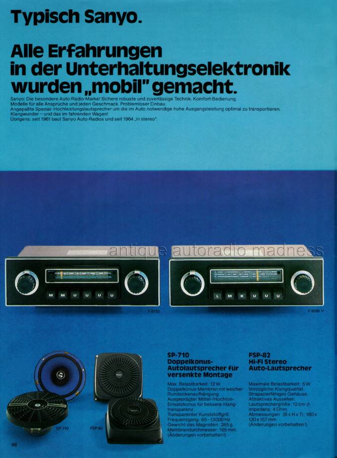 SANYO car stereo catalog 1978-79 - Germany - 2