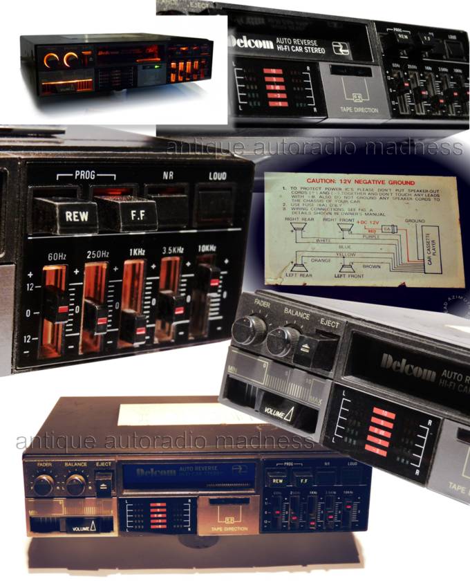 Vintage DELCOM car stereo cassette player - 1987