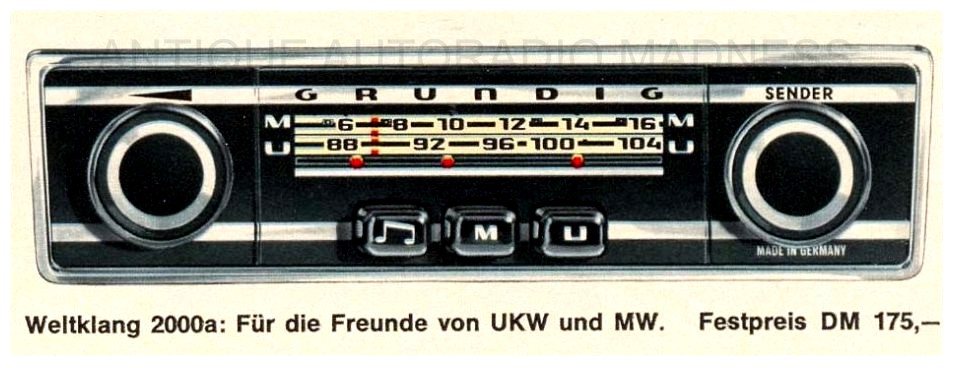Oldschool GRUNDIG car radio model AutoSuper WLK 2000a - 2