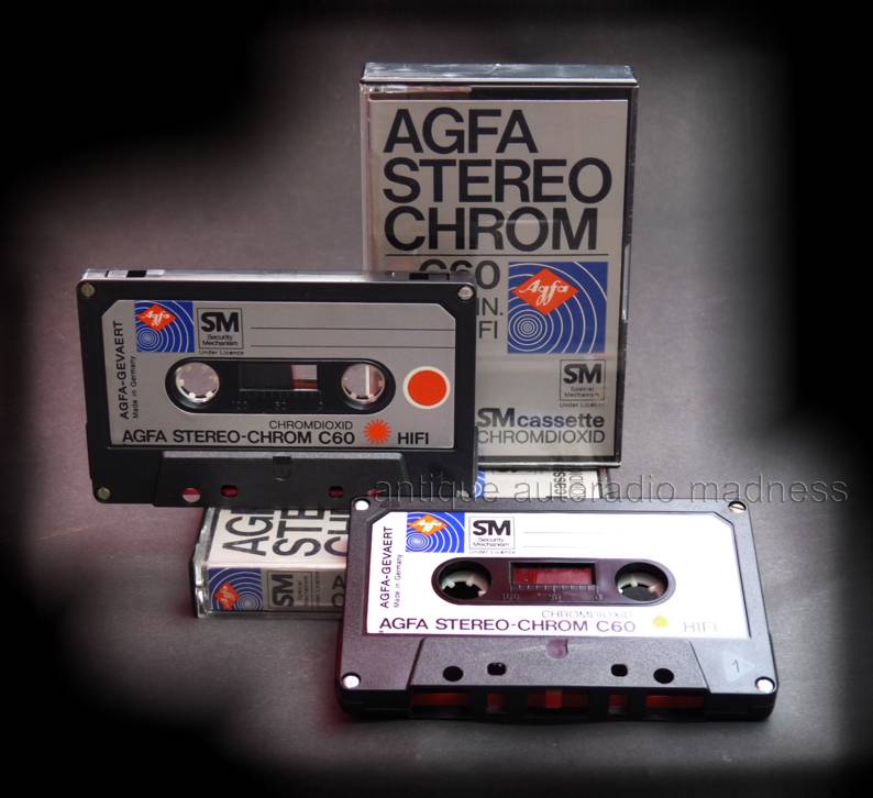 lot 4 K7 AUDIO-Agfa ferro color-cassette audio tape-vintage 