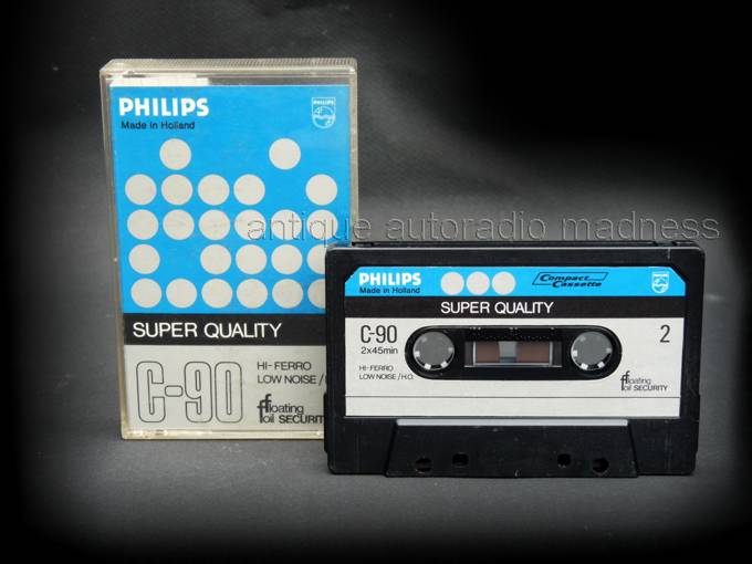 Mini cassette audio PHILIPS type Super Quality C-90 (1975)