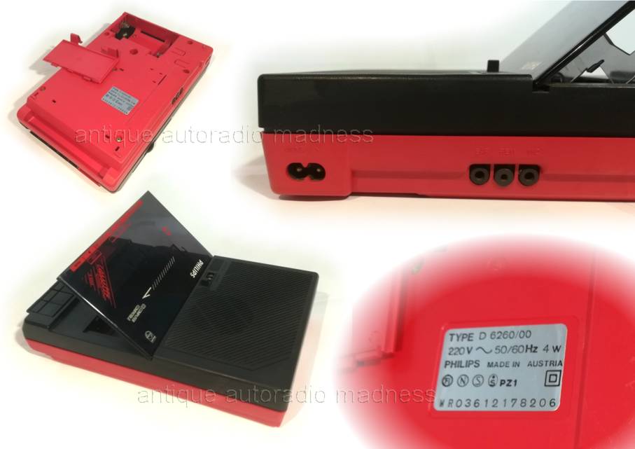 Lecteur/enregistreur cassette portable ancien PHILIPS type D 6260 - 2