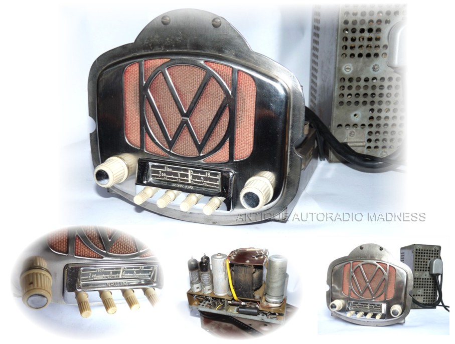 Vintage PHILIPS car radio model NX 524 V (1952) - VW Beetle installation