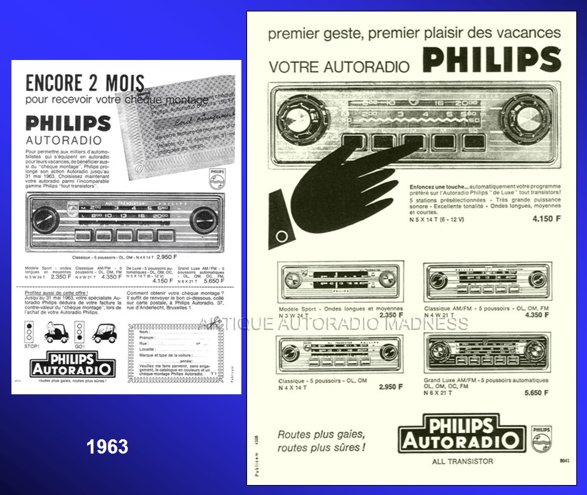 Old PHILIPS car radio advert. year 1963