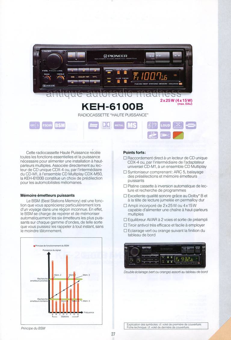 Ancien catalogue PIONEER car audio (Belgique Fr) anne 1990 - 27