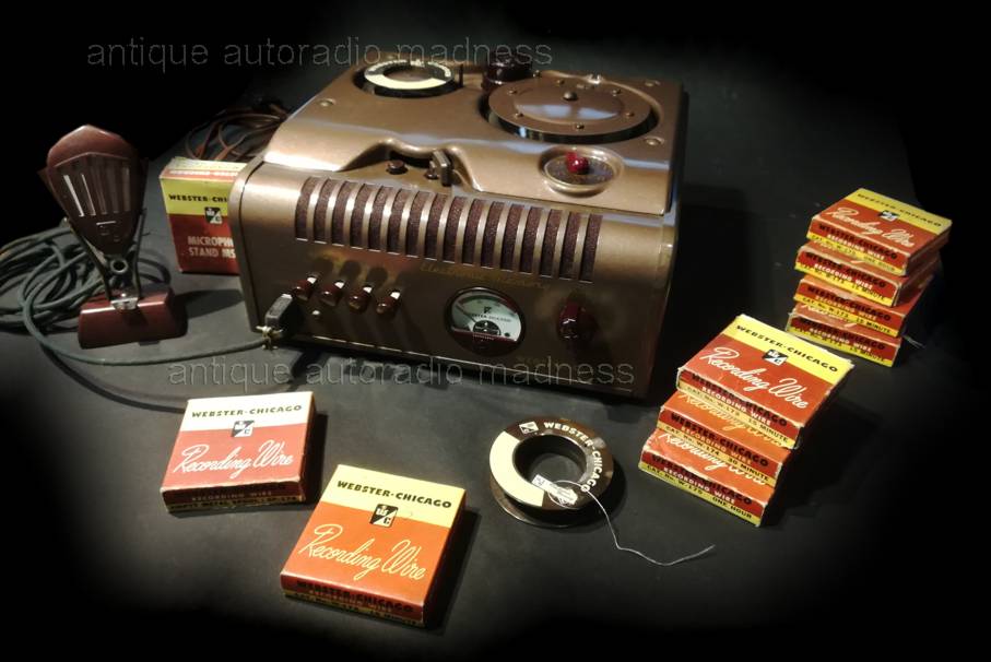 Old school wire recorder WEBSTER CHICAGO model 178-1 and accessories - 1948 (New) - 2
