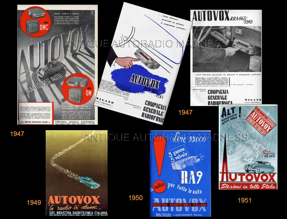 Vintage autoradio AUTOVOX : publicits 40s - 50s