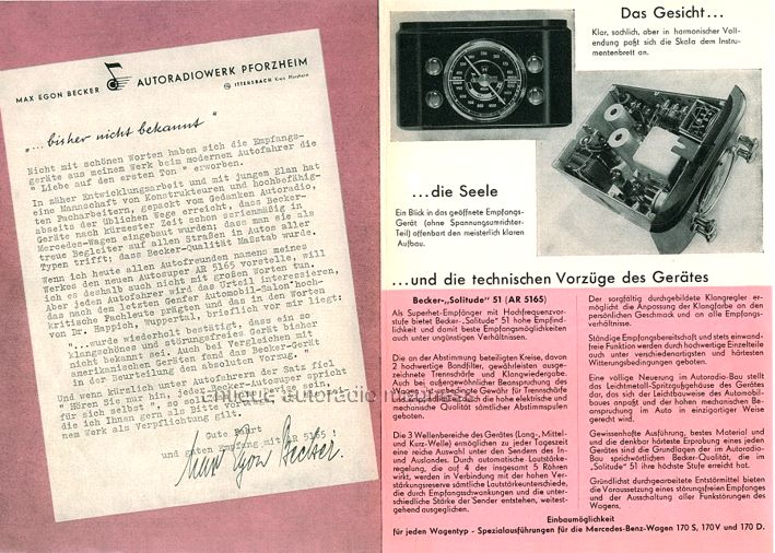 BECKER "Solitude" car radio advertisement (1955) - 2