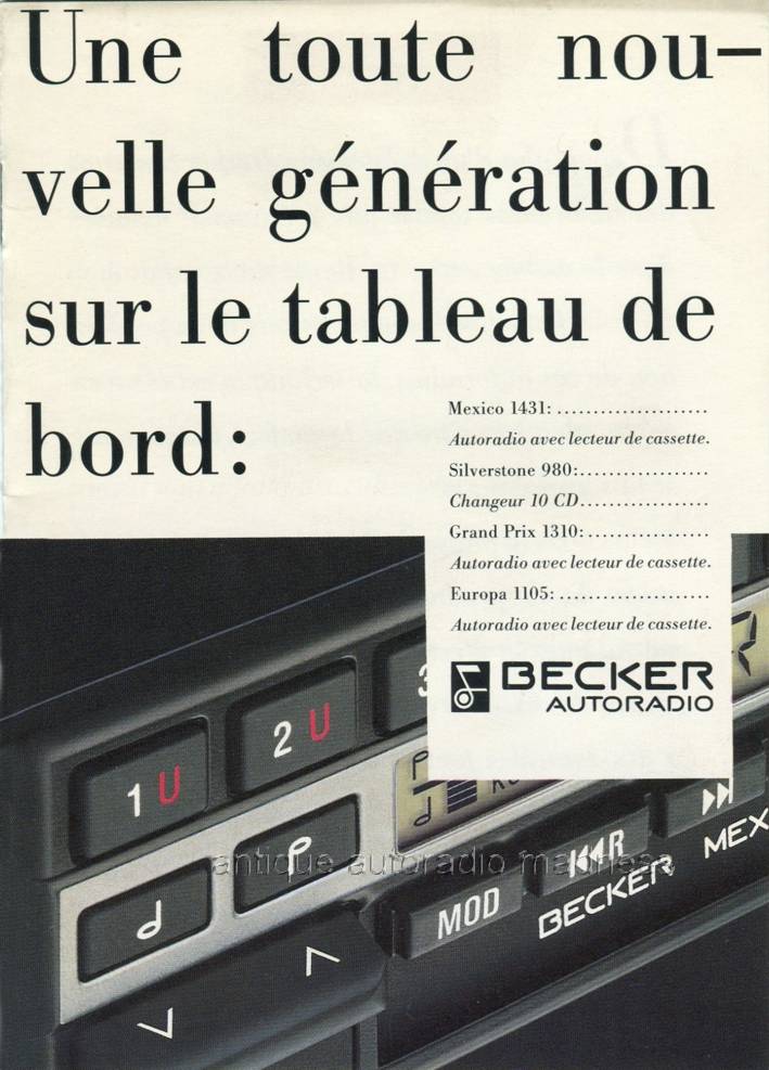 Classic BECKER car stereo catalog 1991 - 1
