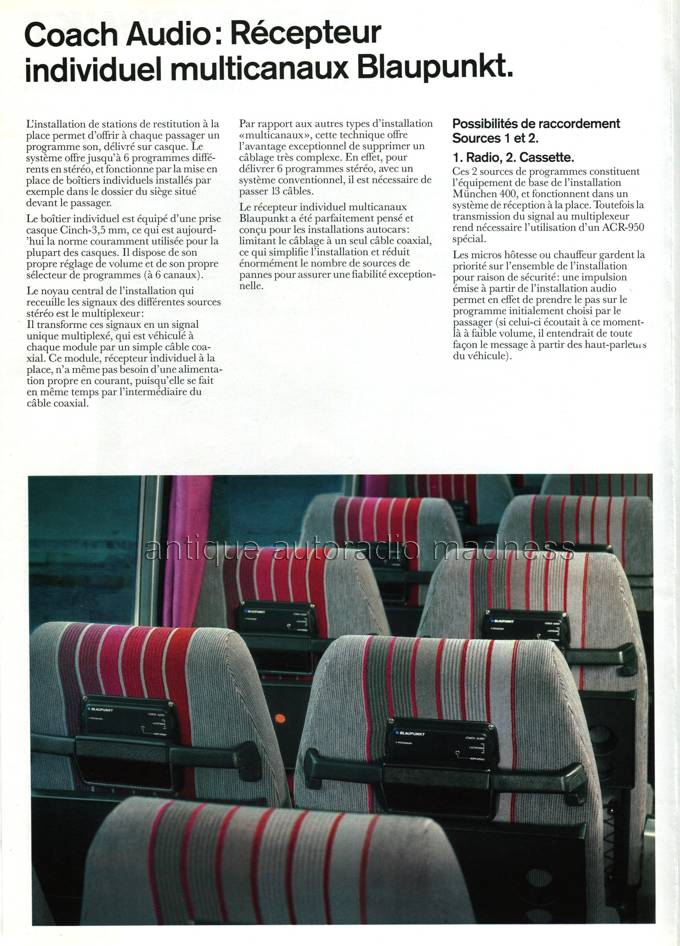 Folder publicitaire BLAUPUNKT - Installation autocar R�cepteur individuel multicanaux (2)