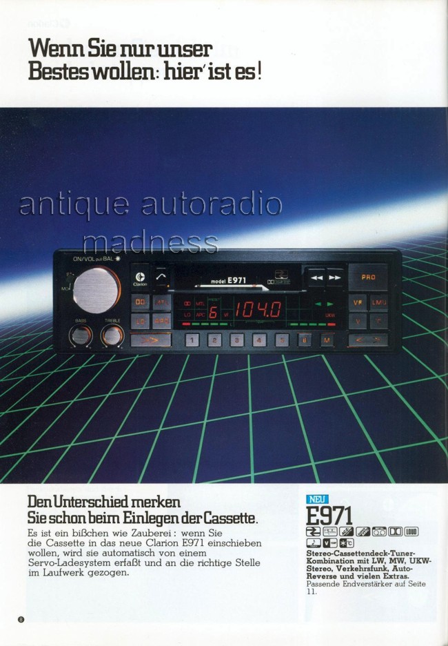 Vintage CLARION car stereo catalog - year 1983-84 - Germany - 8