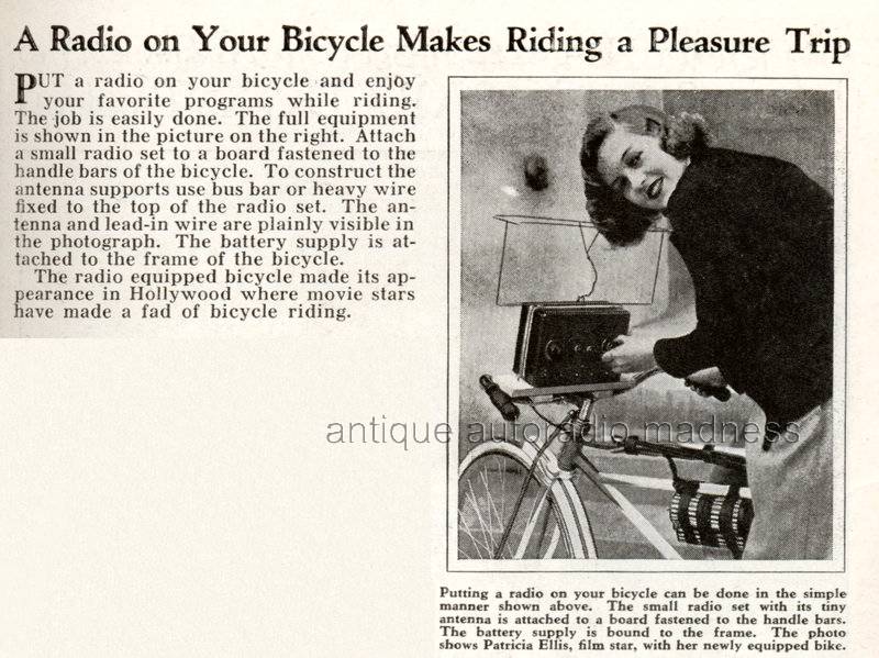 Old school Bicycle radio photo - Year 1933
