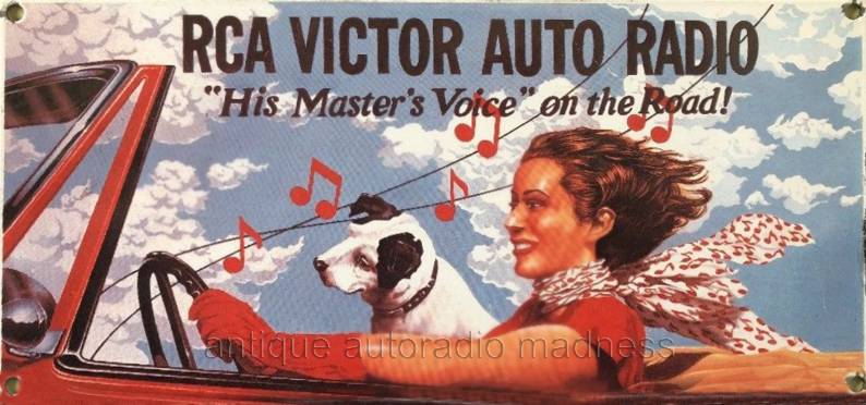 Vintage RCA Victor "His master's voice" on the road! advert. (1933)