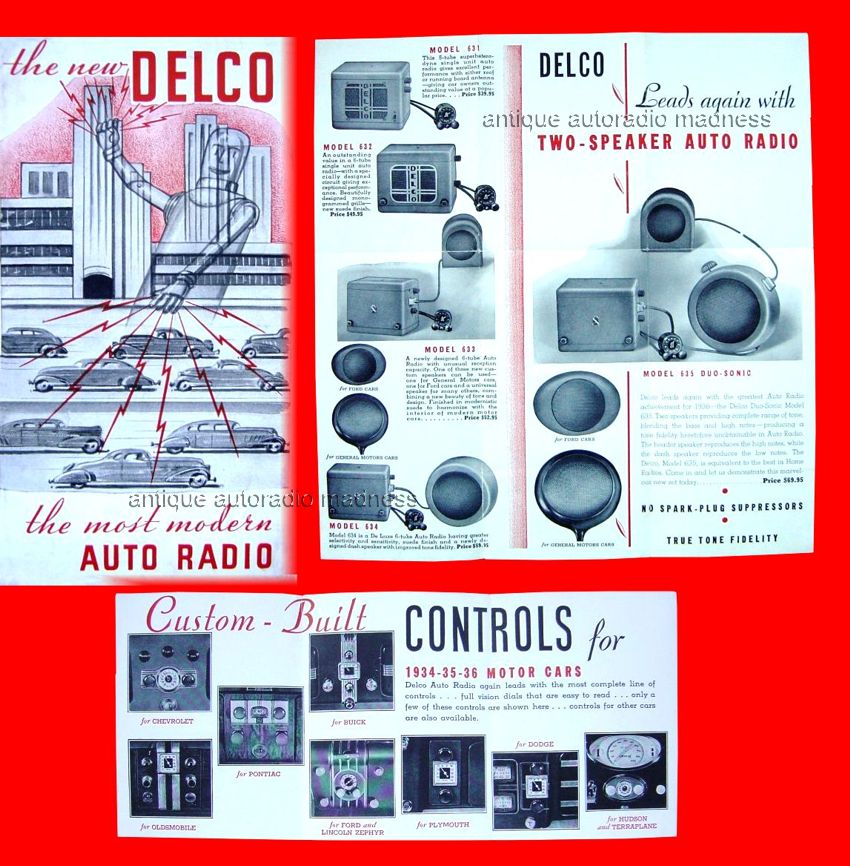 Vintage DELCO car radio catalog year 1936