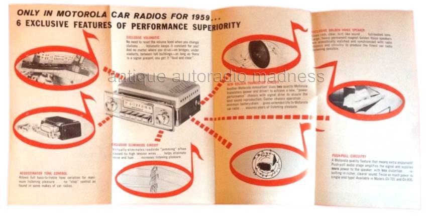 Old school MOTORLA car radio Golden Voice folder advertising (1959) - 4 