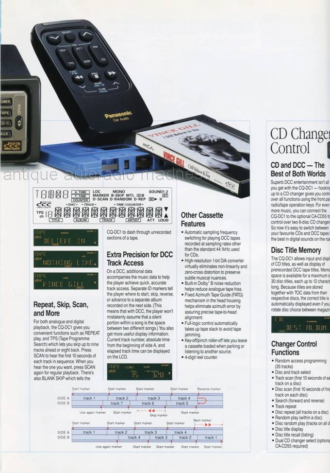 Vintage PANASONIC car radio model DCC CQ-DC1 year 1993 - 3