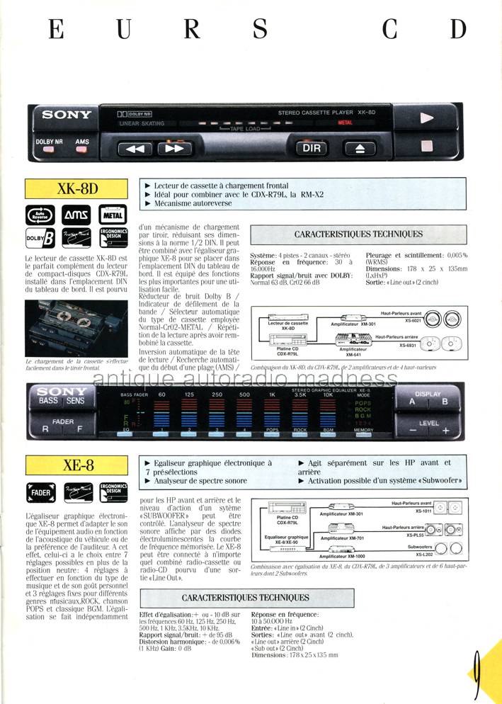 Ancien catalogue SONY car stereo - ann�e 1989 - p9
