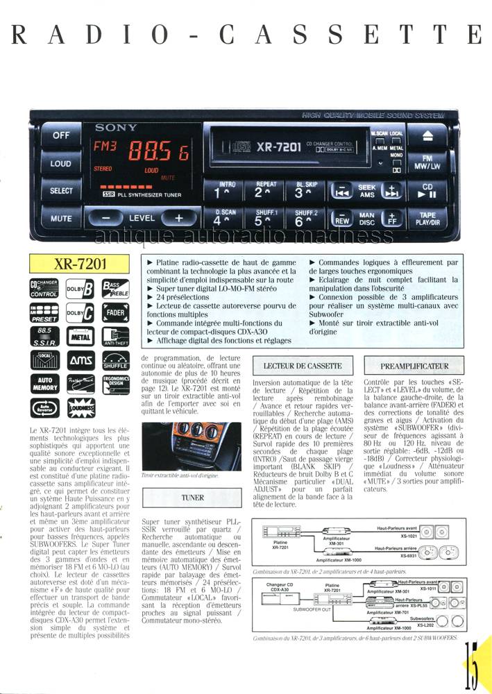 Ancien catalogue SONY car stereo - ann�e 1989 - p15