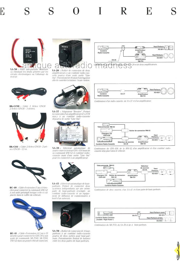 Ancien catalogue SONY car stereo - ann�e 1989 - p33