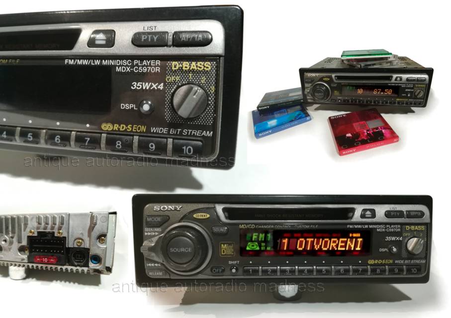 Oldschool SONY MiniDisc car stereo model MDX-C5970R - year 1999 - 2